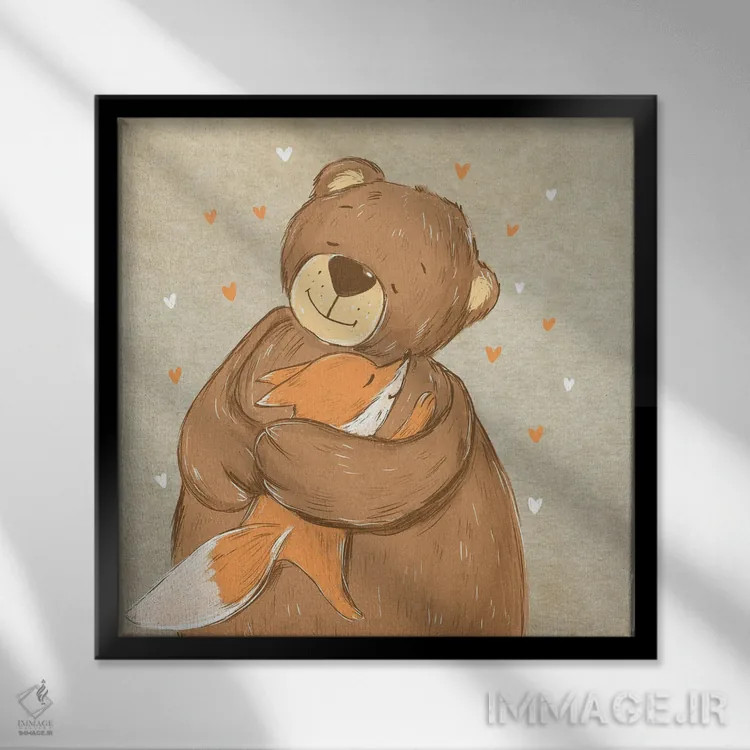 تابلو آغوشهای گرم اثر داشا کریوکوا - نمای قابدار مشکی