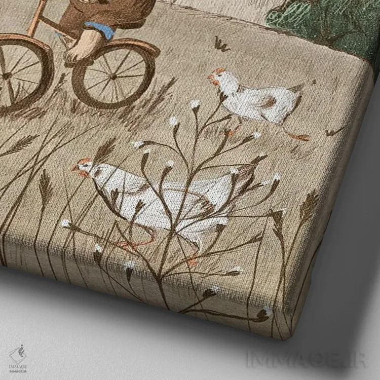 تابلو تابستان در روستا اثر داشا کریوکوا - نمای نزدیک بافت بوم