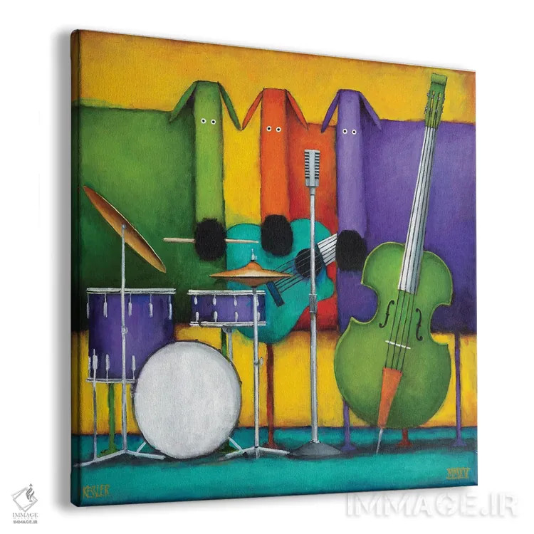 تابلو سگهای مربایی دو اثر دنیل پاتریک کسلر - نمای پرسپکتیو محصول