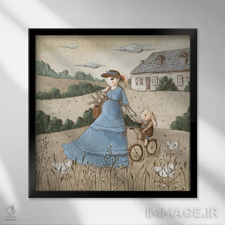 تابلو تابستان در روستا اثر داشا کریوکوا - نمای قابدار مشکی