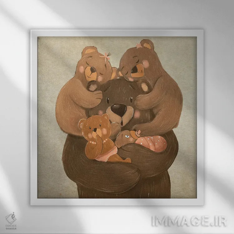 تابلو پدر خوشحال اثر داشا کریوکوا - نمای قابدار سفید