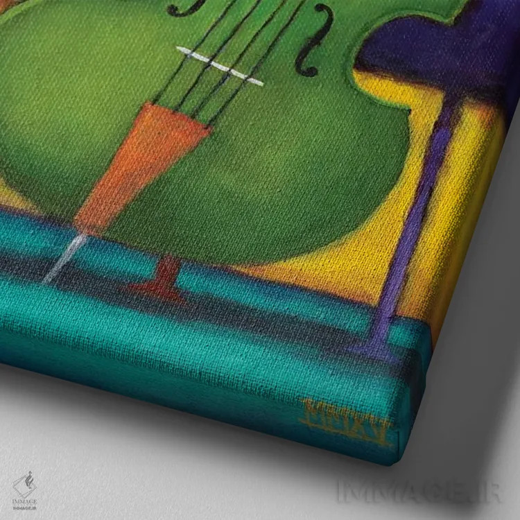 تابلو سگهای مربایی دو اثر دنیل پاتریک کسلر - نمای نزدیک بافت بوم