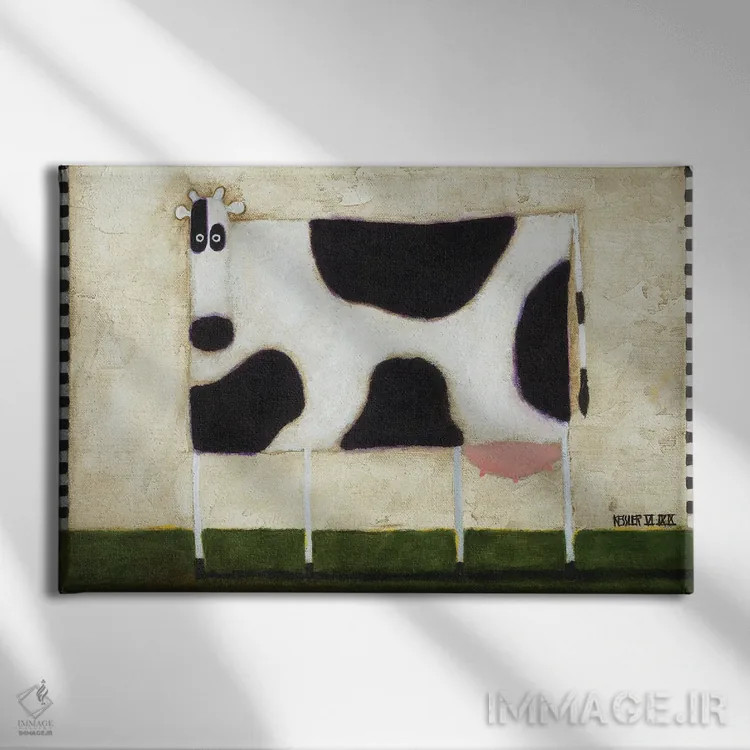 تابلو گاو سفید اثر دنیل پاتریک کسلر - نمای روبهرو روی دیوار