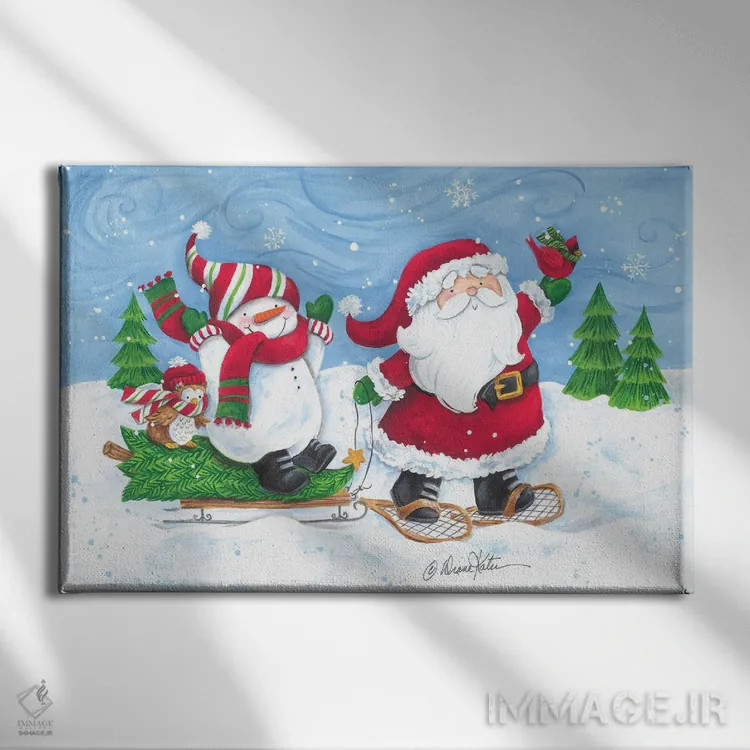 تابلو آوردن درخت کریسمس اثر دایان کاتر - نمای روبهرو روی دیوار