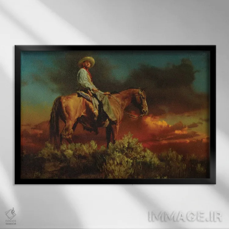 تابلو بهشت گاوچرانها اثر دیوید ادوارد کوسرا - نمای قابدار مشکی