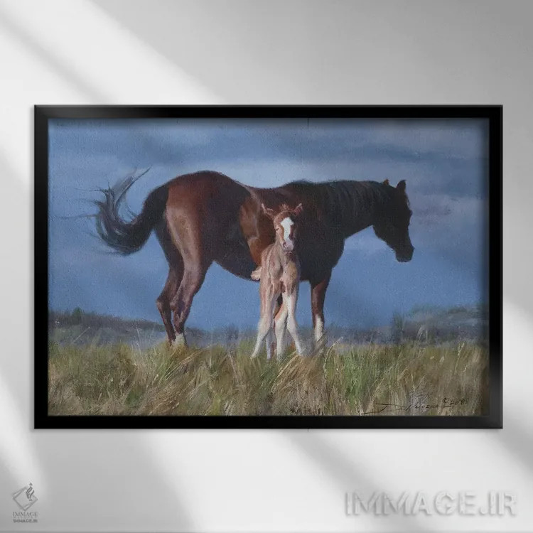 تابلو دیروز متولد شد اثر دیوید ادوارد کوسرا - نمای قابدار مشکی