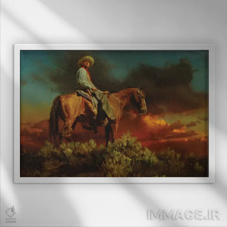 تابلو بهشت گاوچرانها اثر دیوید ادوارد کوسرا - نمای قابدار سفید