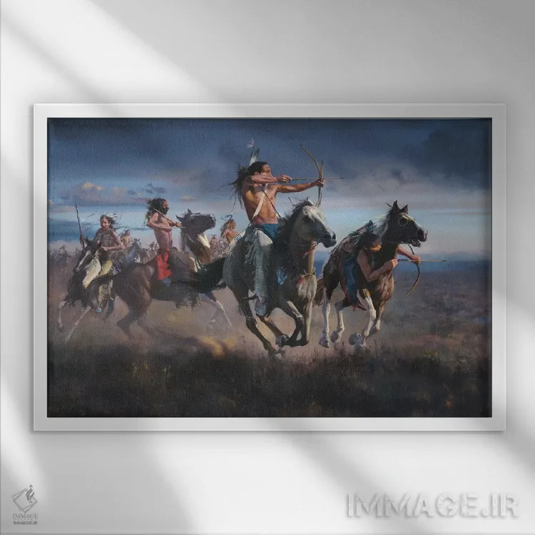 تابلو خط مقدم نبرد اثر دیوید ادوارد کوسرا - نمای قابدار سفید