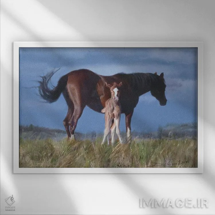 تابلو دیروز متولد شد اثر دیوید ادوارد کوسرا - نمای قابدار سفید