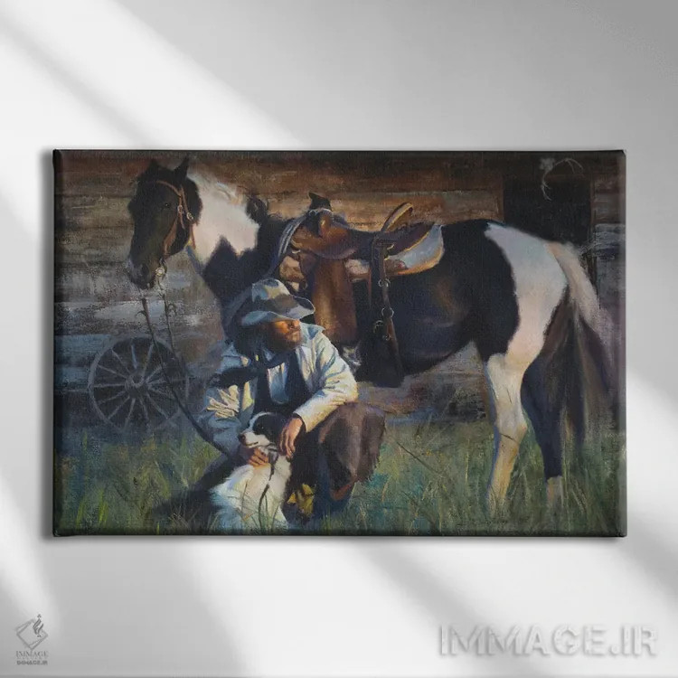 تابلو پایان یک روز سخت اثر دیوید ادوارد کوسرا - نمای روبهرو روی دیوار