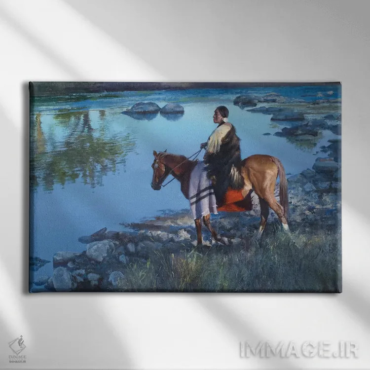 تابلو گذر از آب خنک اثر دیوید ادوارد کوسرا - نمای روبهرو روی دیوار