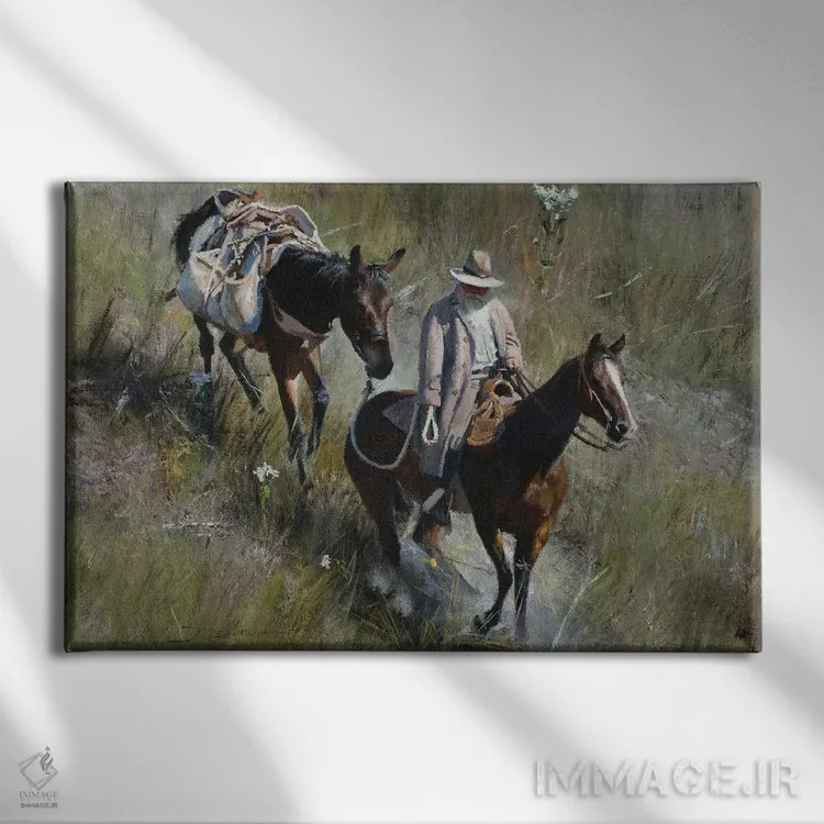 تابلو سراشیبی پوشیده از چمن اثر دیوید ادوارد کوسرا - نمای روبهرو روی دیوار