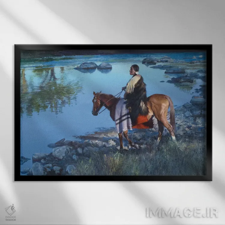 تابلو گذر از آب خنک اثر دیوید ادوارد کوسرا - نمای قابدار مشکی