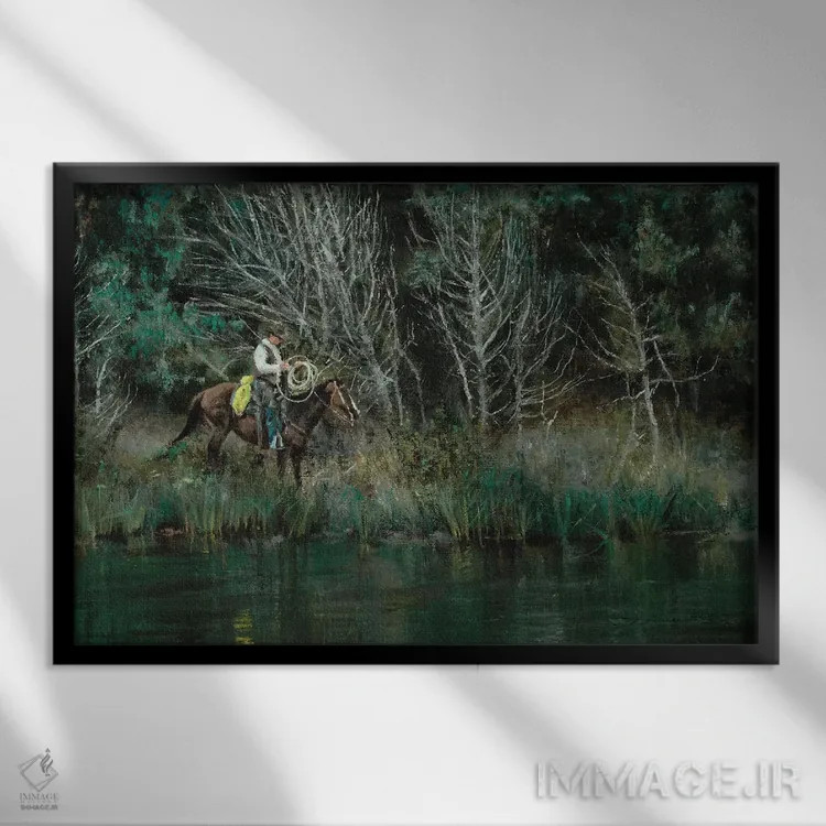 تابلو اندکی تأمل اثر دیوید ادوارد کوسرا - نمای قابدار مشکی