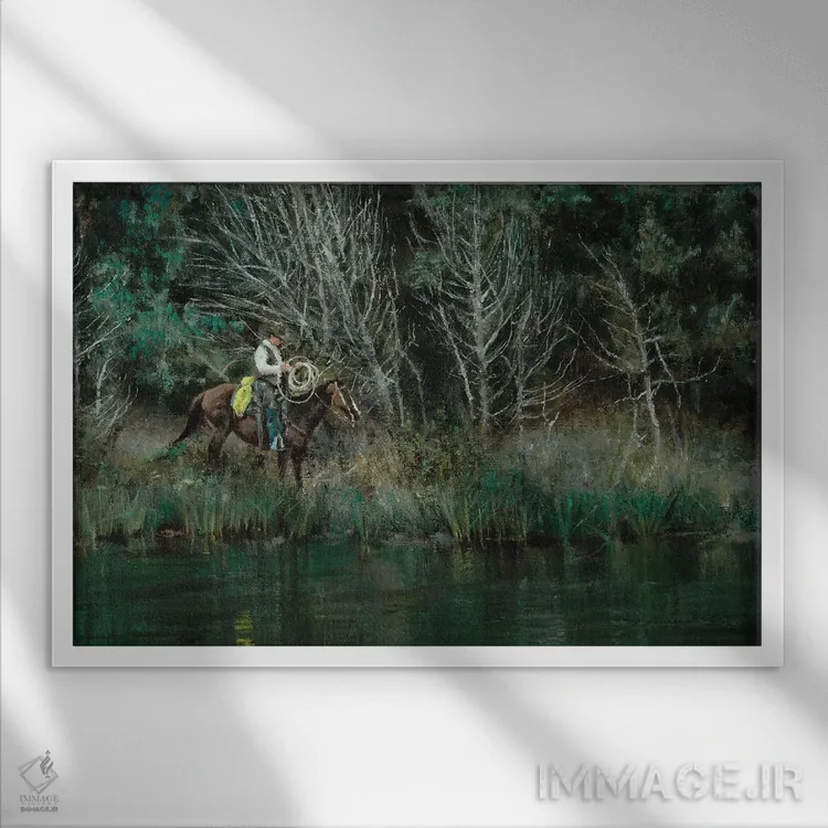 تابلو اندکی تأمل اثر دیوید ادوارد کوسرا - نمای قابدار سفید