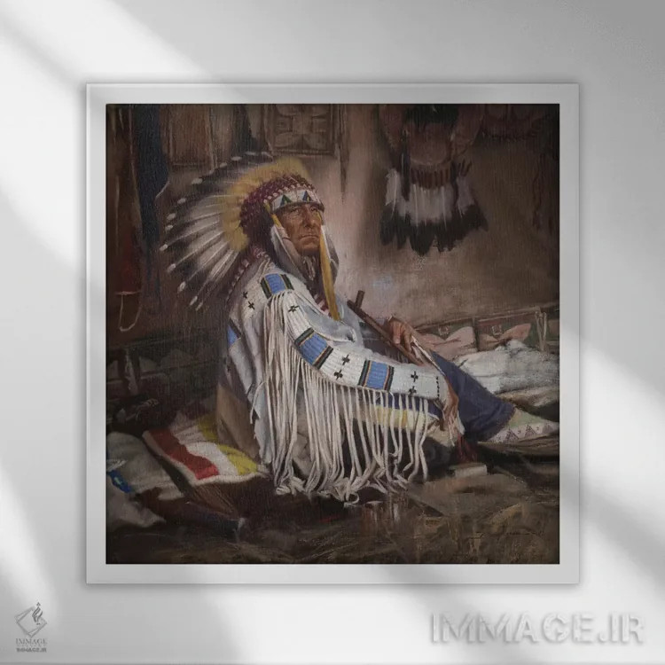 تابلو زیستگاه اثر دیوید ادوارد کوسرا - نمای قابدار سفید