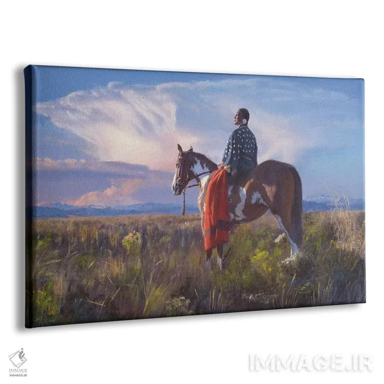 تابلو افق با پتوی قرمز اثر دیوید ادوارد کوسرا - نمای پرسپکتیو محصول