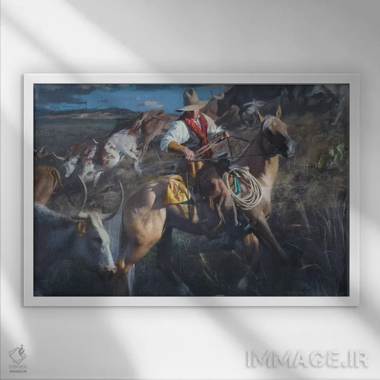 تابلو در میانهی ماجرا اثر دیوید ادوارد کوسرا - نمای قابدار سفید