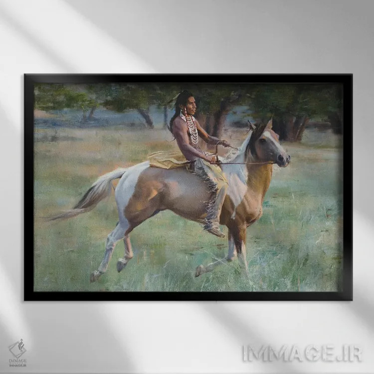 تابلو کره اسب جدید اثر دیوید ادوارد کوسرا - نمای قابدار مشکی