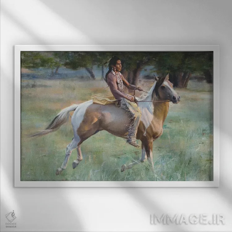 تابلو کره اسب جدید اثر دیوید ادوارد کوسرا - نمای قابدار سفید