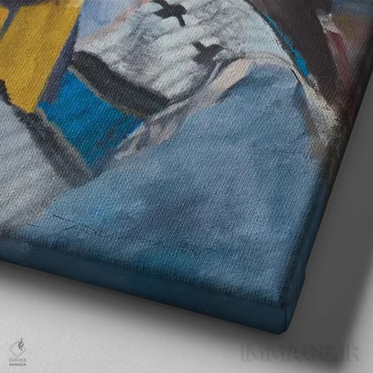 تابلو یک رئیس اثر دیوید ادوارد کوسرا - نمای نزدیک بافت بوم