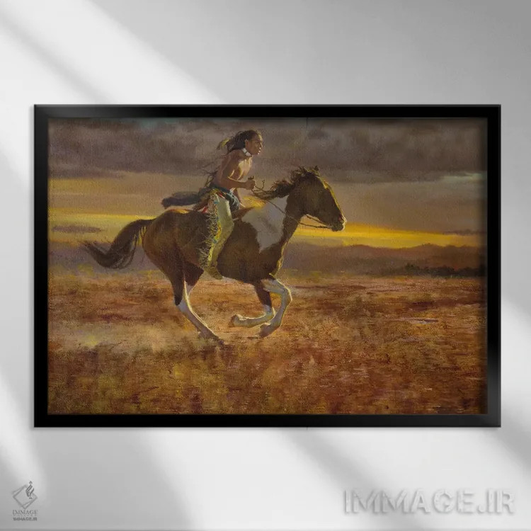 تابلو مسابقه با خورشید اثر دیوید ادوارد کوسرا - نمای قابدار مشکی