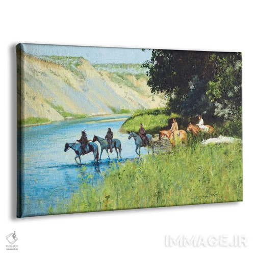 تابلو عبور از رودخانه لیتل بیگهورن (آمریکا) اثر دیوید ادوارد کوسرا - نمای پرسپکتیو محصول