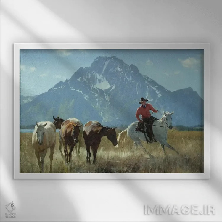 تابلو گردآوری کردن اثر دیوید ادوارد کوسرا - نمای قابدار سفید