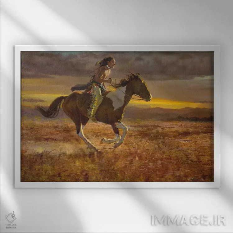 تابلو مسابقه با خورشید اثر دیوید ادوارد کوسرا - نمای قابدار سفید