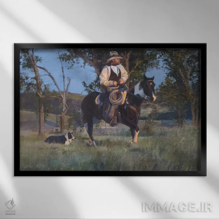 تابلو همدم/همراه (کنایه) اثر دیوید ادوارد کوسرا - نمای قابدار مشکی