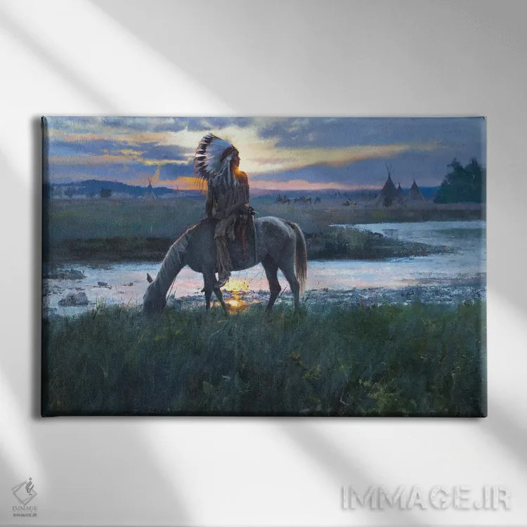 تابلو طلوع آفتاب در اردوگاه تابستانی اثر دیوید ادوارد کوسرا - نمای روبهرو روی دیوار