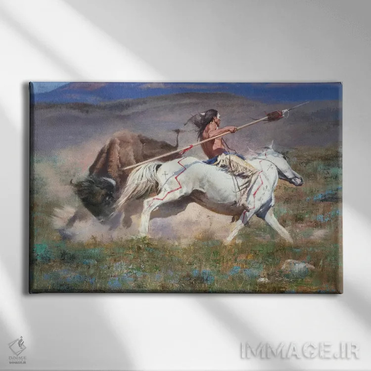 تابلو دوئل (مبارزه تن به تن) اثر دیوید ادوارد کوسرا - نمای روبهرو روی دیوار