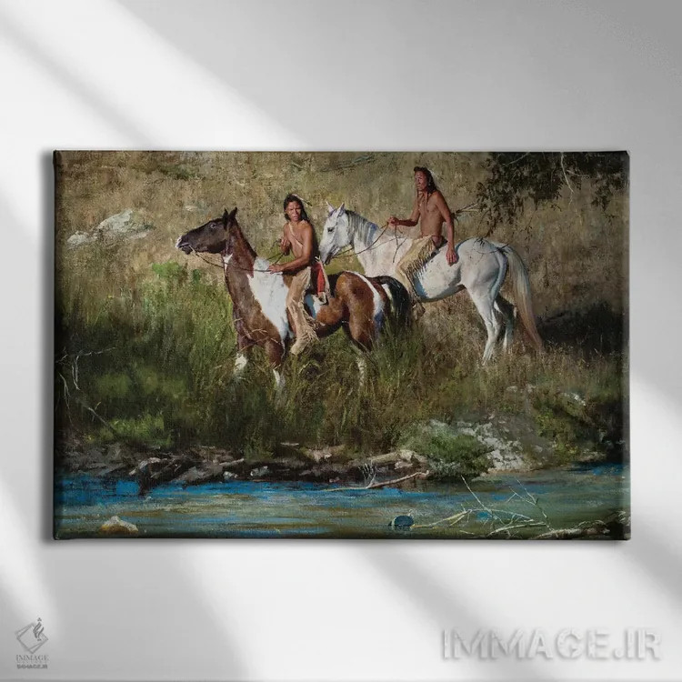 تابلو رودخانه هیچ رازی پنهان نمیگذارد اثر دیوید ادوارد کوسرا - نمای روبهرو روی دیوار