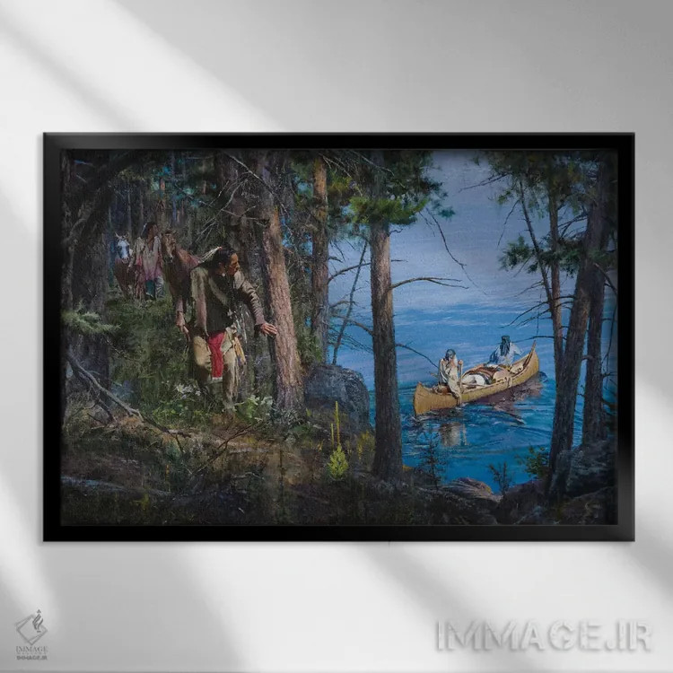 تابلو جنگل نظارهگر است اثر دیوید ادوارد کوسرا - نمای قابدار مشکی