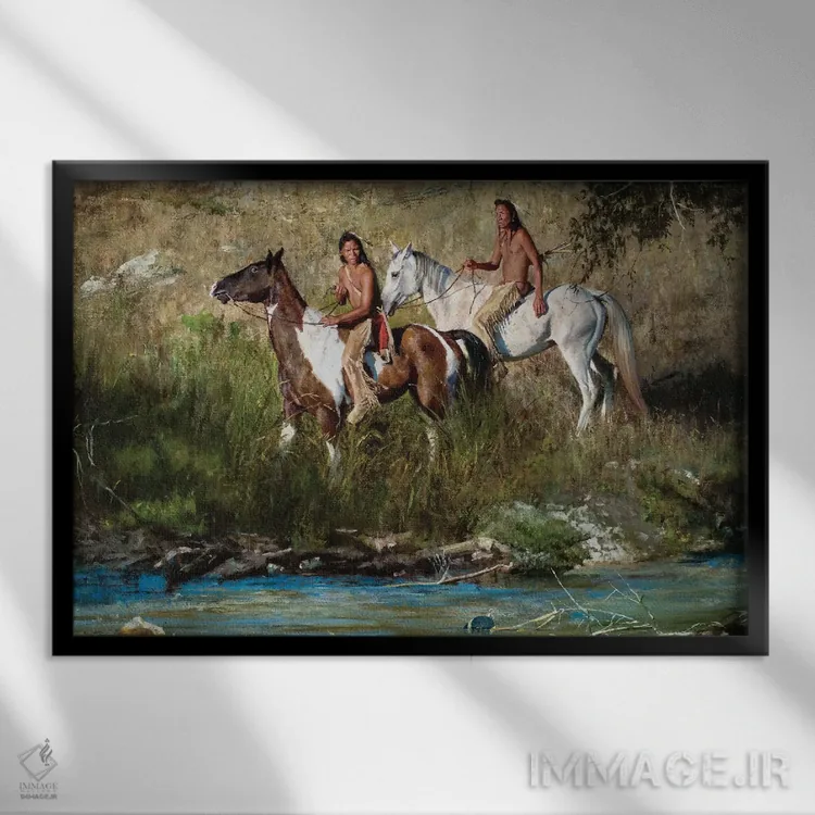 تابلو رودخانه هیچ رازی پنهان نمیگذارد اثر دیوید ادوارد کوسرا - نمای قابدار مشکی