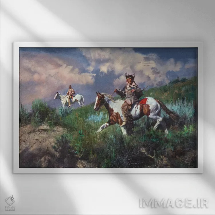 تابلو موضوعی نگرانکننده اثر دیوید ادوارد کوسرا - نمای قابدار سفید