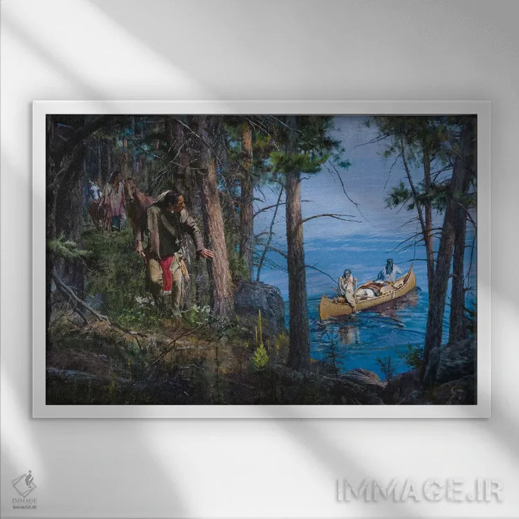 تابلو جنگل نظارهگر است اثر دیوید ادوارد کوسرا - نمای قابدار سفید