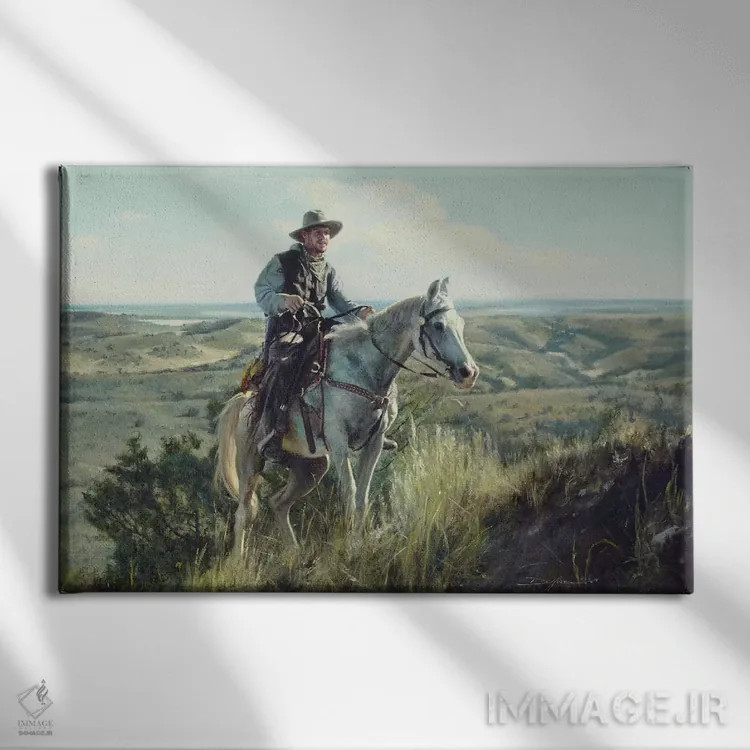 تابلو گاوچران صعودکننده اثر دیوید ادوارد کوسرا - نمای روبهرو روی دیوار