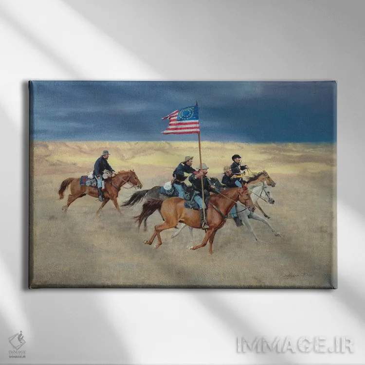 تابلو سپاه درهم و برهم اثر دیوید ادوارد کوسرا - نمای روبهرو روی دیوار