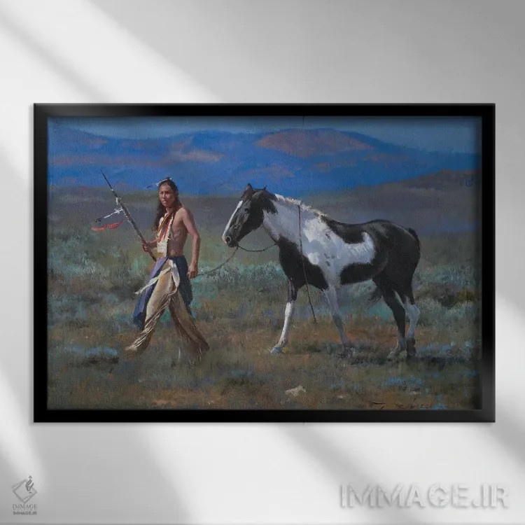 تابلو روی رنگ راه رفتن (کنایه) اثر دیوید ادوارد کوسرا - نمای قابدار مشکی