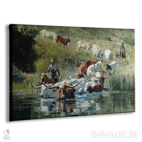 تابلو عبور از آبگیر اثر دیوید ادوارد کوسرا - نمای پرسپکتیو محصول