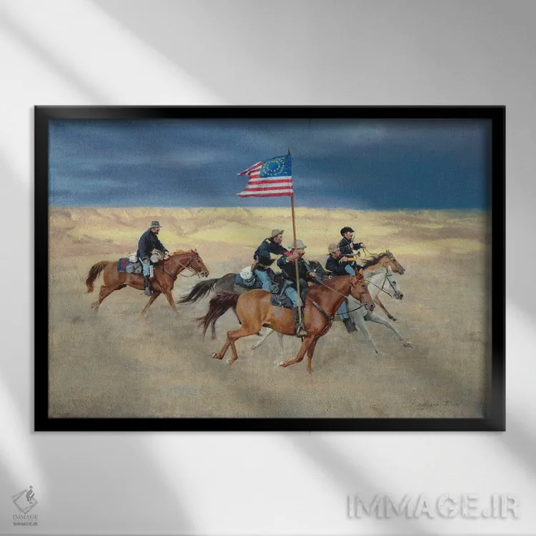 تابلو سپاه درهم و برهم اثر دیوید ادوارد کوسرا - نمای قابدار مشکی