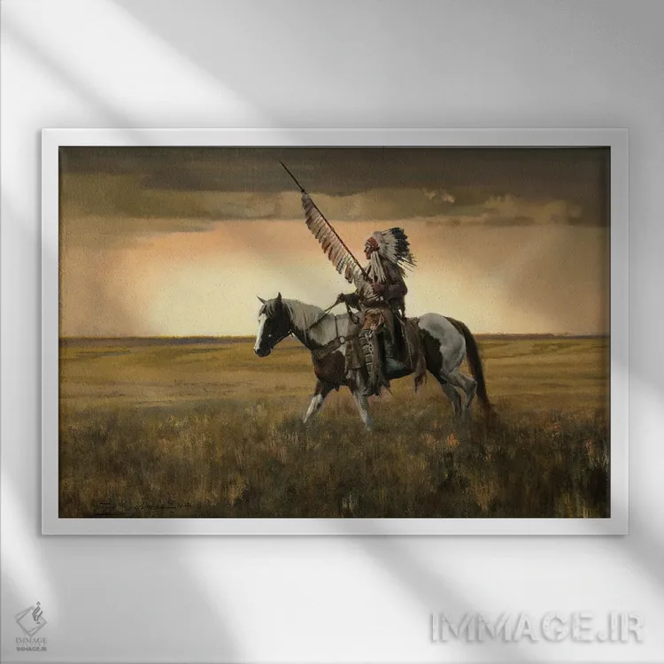 تابلو سواری در غروب اثر دیوید ادوارد کوسرا - نمای قابدار سفید