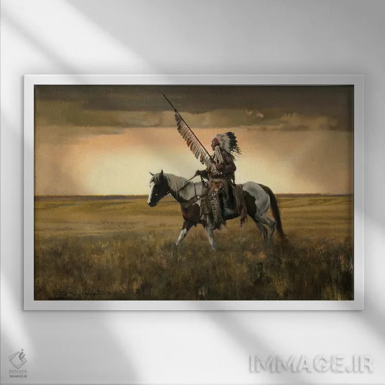 تابلو سواری در غروب اثر دیوید ادوارد کوسرا - نمای قابدار سفید