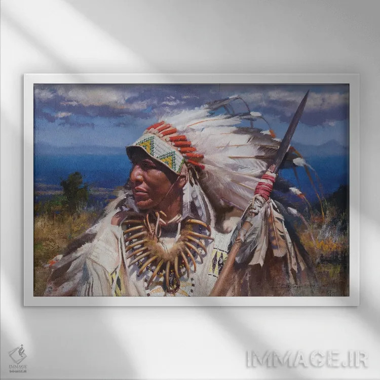 تابلو نیزه و تشریفات اثر دیوید ادوارد کوسرا - نمای قابدار سفید