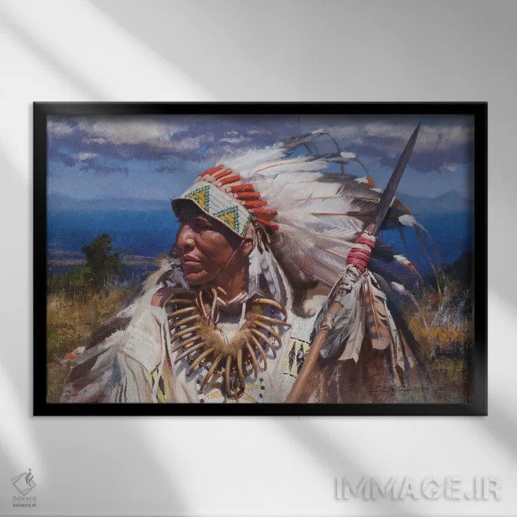 تابلو نیزه و تشریفات اثر دیوید ادوارد کوسرا - نمای قابدار مشکی