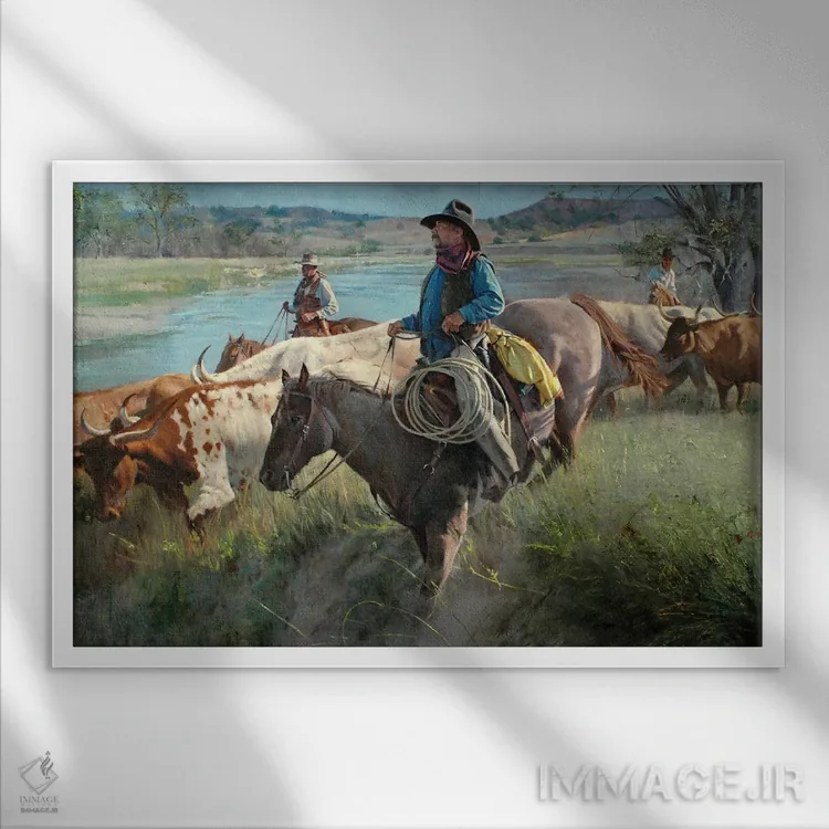 تابلو کسبوکار طبق معمول اثر دیوید ادوارد کوسرا - نمای قابدار سفید