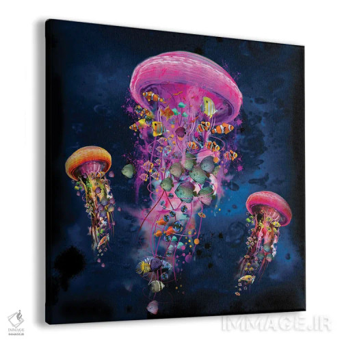 تابلو دنیای صورتی عروس دریایی برقی اثر دیوید لوبلاو - نمای پرسپکتیو محصول