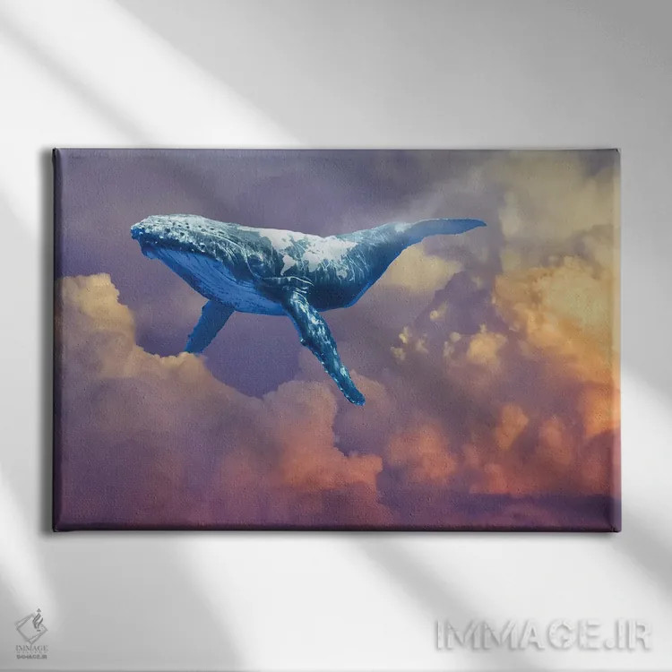 تابلو تماشای نهنگ جهان اثر دیوید لوبلاو - نمای روبهرو روی دیوار