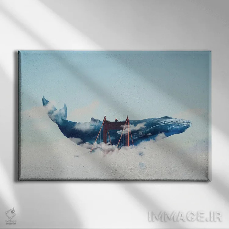 تابلو تماشای نهنگ در سانفرانسیسکو اثر دیوید لوبلاو - نمای روبهرو روی دیوار